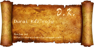 Durai Károly névjegykártya