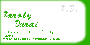 karoly durai business card